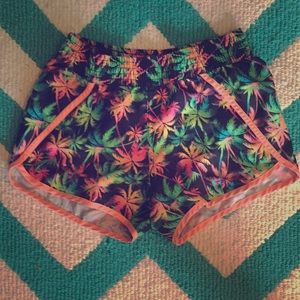 Rainbow neon athletic shorts